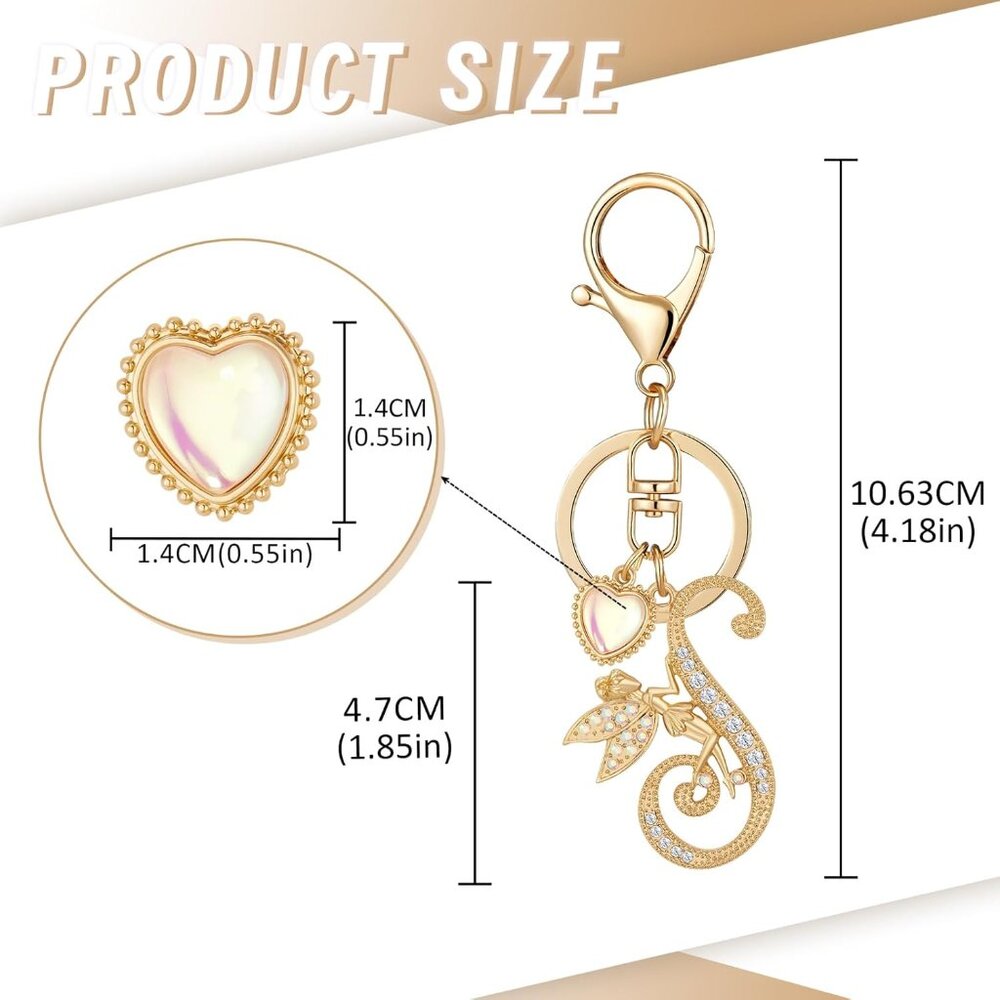 Personalized Gold Initial Keychain With Unique Fa… - image 2
